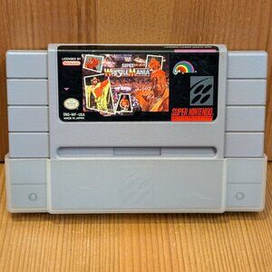 WWF Super WrestleMania Super Nintendo SNES Cartridge w/ End Cap - TESTED - EUC